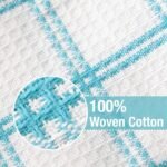 Premium Waffle Dish Cloths: Highly Absorbent, Super Soft Long Lasting - 100% Cotton, 12"x13" Flat Waffle Dish Towel for Cleaning & Drying Dishes, (4-Pack), Breeze