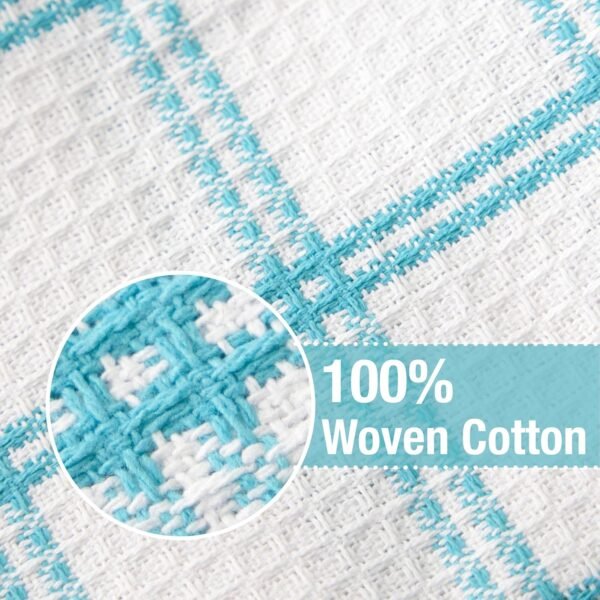 Premium Waffle Dish Cloths: Highly Absorbent, Super Soft Long Lasting - 100% Cotton, 12"x13" Flat Waffle Dish Towel for Cleaning & Drying Dishes, (4-Pack), Breeze