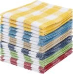 18-Pack Cotton Kitchen Dish Cloths - 12x12 inches, Multicolor, Reusable, Waffle Weave